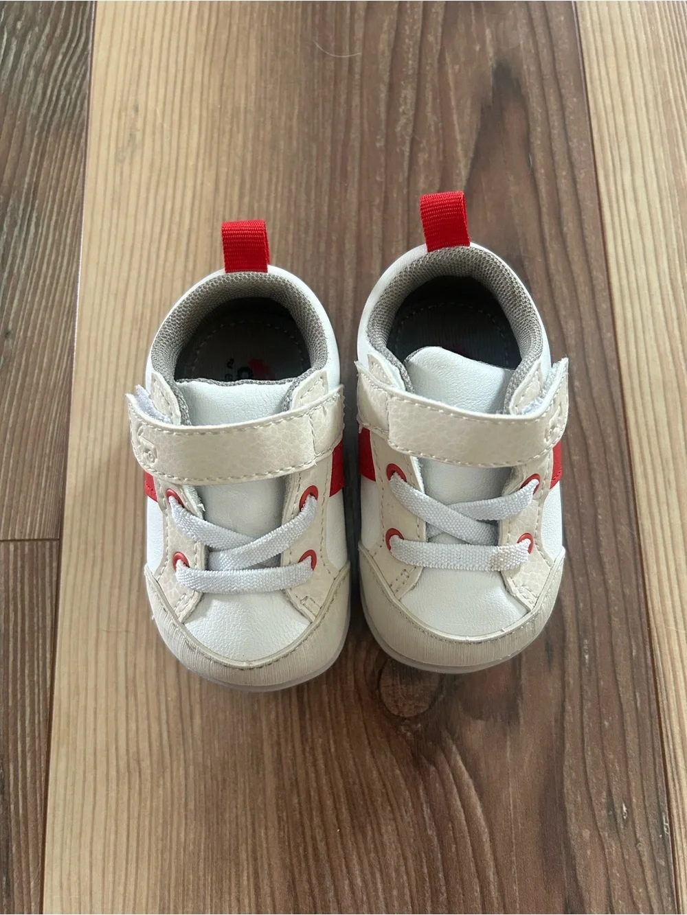 See Kai Run White and Red Baby First Walker Sneakers Shoes